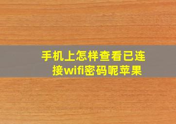 手机上怎样查看已连接wifi密码呢苹果