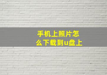 手机上照片怎么下载到u盘上