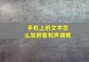 手机上的文字怎么加拼音和声调呢