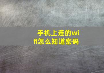 手机上连的wifi怎么知道密码