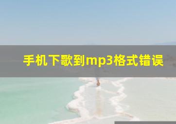 手机下歌到mp3格式错误