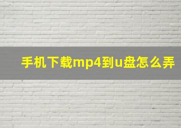 手机下载mp4到u盘怎么弄