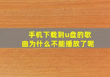 手机下载到u盘的歌曲为什么不能播放了呢