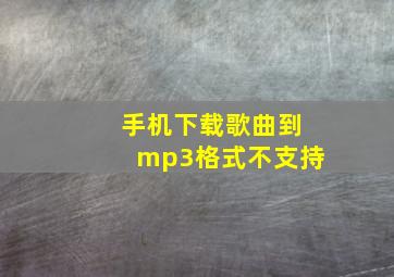 手机下载歌曲到mp3格式不支持