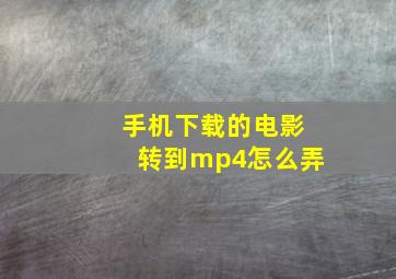 手机下载的电影转到mp4怎么弄