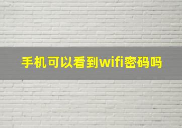 手机可以看到wifi密码吗