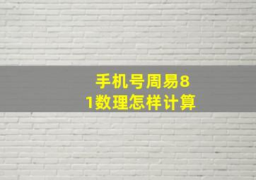 手机号周易81数理怎样计算