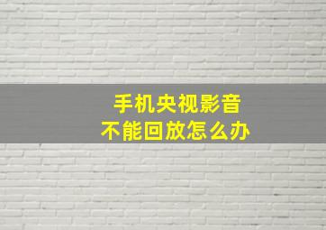 手机央视影音不能回放怎么办