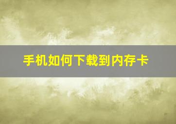 手机如何下载到内存卡