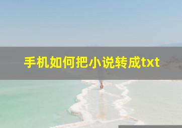 手机如何把小说转成txt