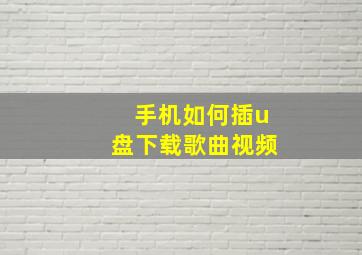 手机如何插u盘下载歌曲视频