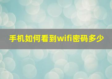 手机如何看到wifi密码多少