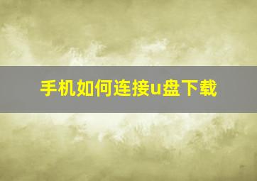 手机如何连接u盘下载