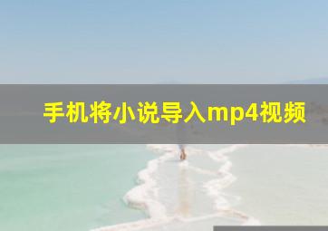 手机将小说导入mp4视频