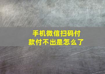 手机微信扫码付款付不出是怎么了