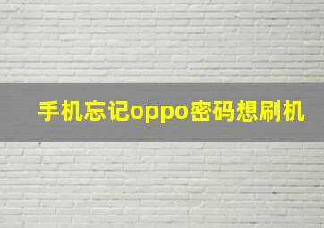 手机忘记oppo密码想刷机