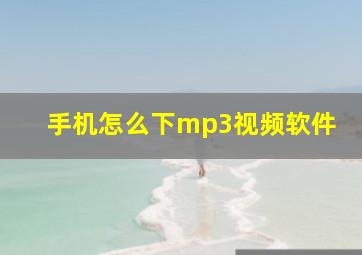 手机怎么下mp3视频软件