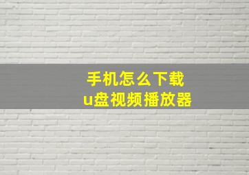 手机怎么下载u盘视频播放器