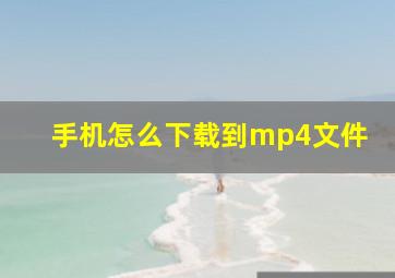 手机怎么下载到mp4文件