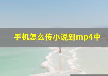 手机怎么传小说到mp4中