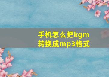 手机怎么把kgm转换成mp3格式