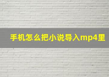 手机怎么把小说导入mp4里