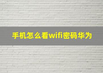 手机怎么看wifi密码华为