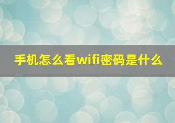 手机怎么看wifi密码是什么