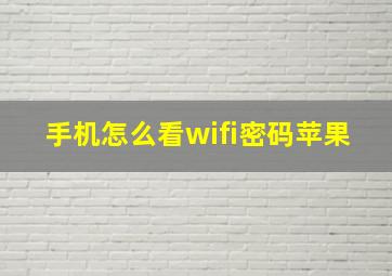 手机怎么看wifi密码苹果