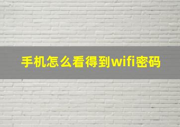 手机怎么看得到wifi密码