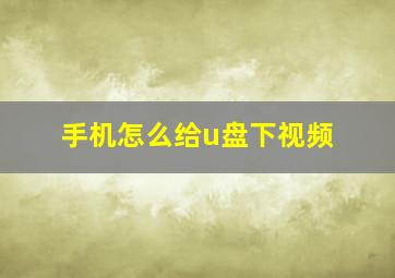 手机怎么给u盘下视频