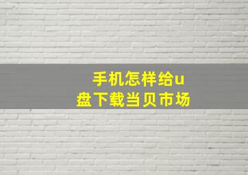 手机怎样给u盘下载当贝市场