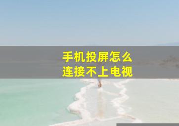 手机投屏怎么连接不上电视