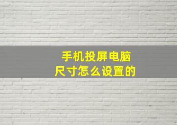 手机投屏电脑尺寸怎么设置的