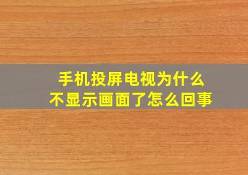 手机投屏电视为什么不显示画面了怎么回事