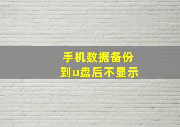 手机数据备份到u盘后不显示