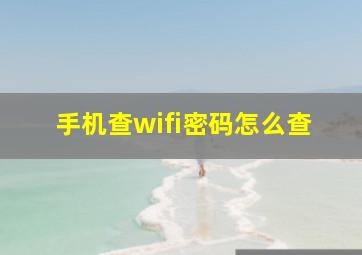 手机查wifi密码怎么查