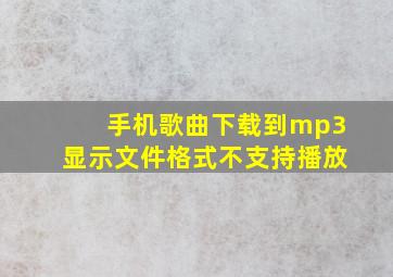 手机歌曲下载到mp3显示文件格式不支持播放