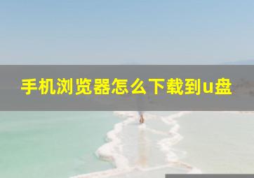 手机浏览器怎么下载到u盘