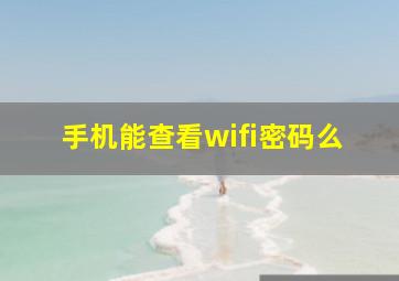 手机能查看wifi密码么