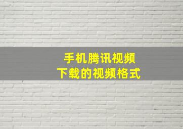 手机腾讯视频下载的视频格式