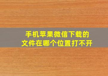 手机苹果微信下载的文件在哪个位置打不开