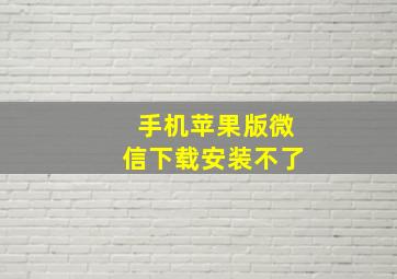 手机苹果版微信下载安装不了