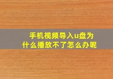 手机视频导入u盘为什么播放不了怎么办呢