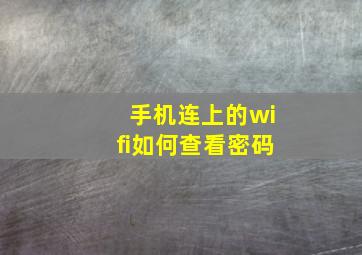 手机连上的wifi如何查看密码