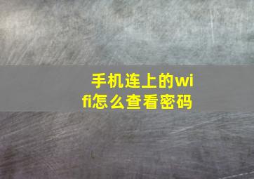 手机连上的wifi怎么查看密码