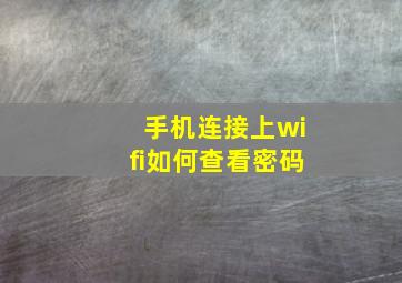 手机连接上wifi如何查看密码