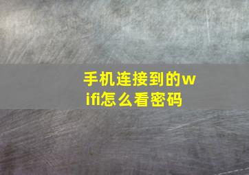 手机连接到的wifi怎么看密码