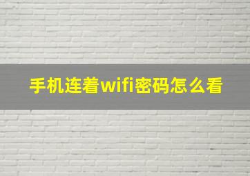 手机连着wifi密码怎么看