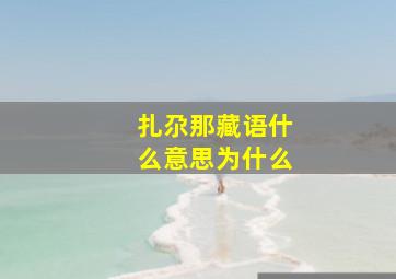 扎尕那藏语什么意思为什么